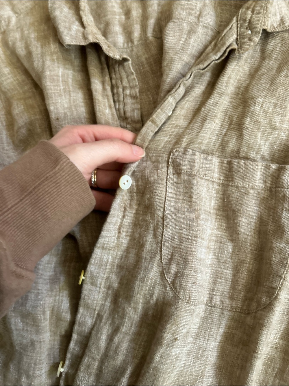 J. Jill linen button down shirt long sleeve xl petite - Picture 5 of 8